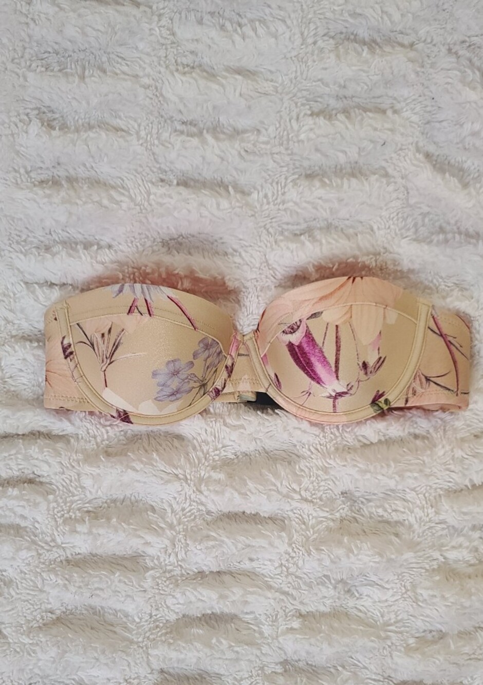 TRIANGL SWIM Champagne Floral Bikini Top | Size XS